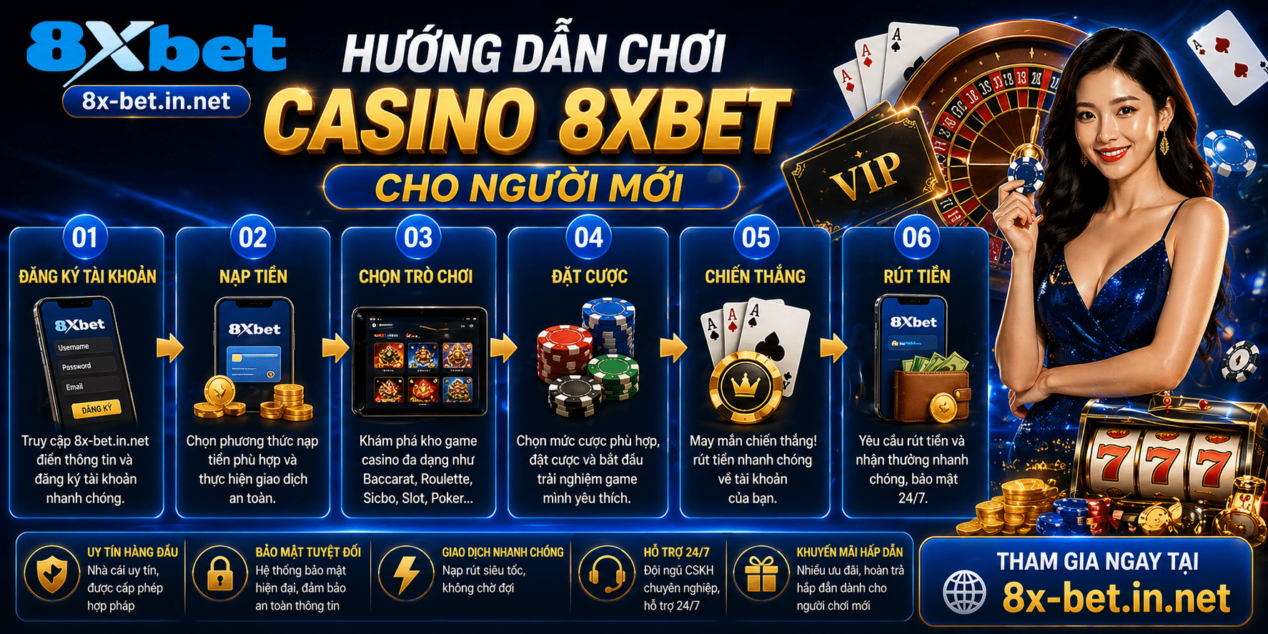 Hướng dẫn chơi casino 8xbet cho người mới