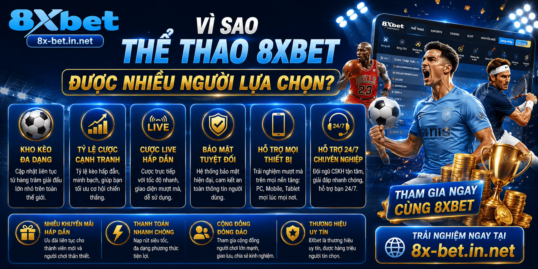 Vì sao Thể thao 8Xbet được nhiều người lựa chọn?